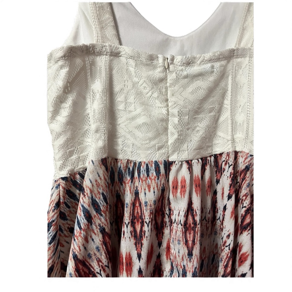 BG88* Maurice’s Sleeveless White with Geometric Design Mini Dress - Picture 8 of 8